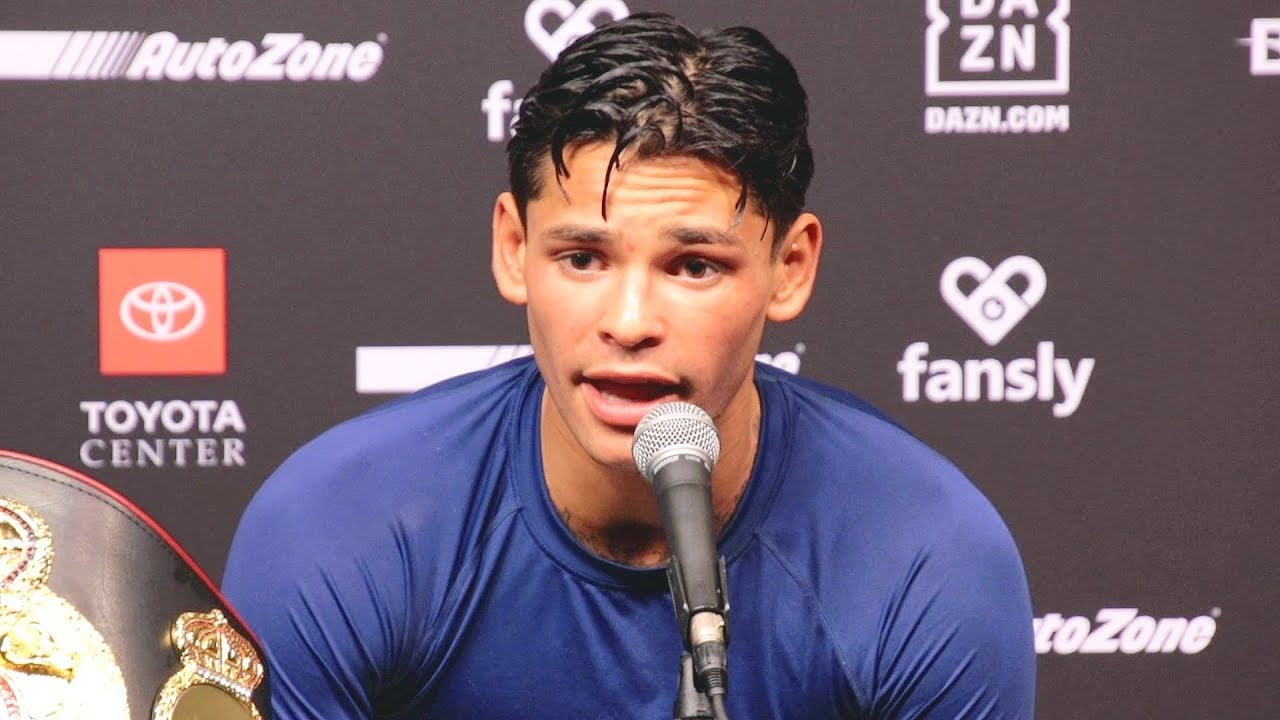 Ryan Garcia speaking with the media
